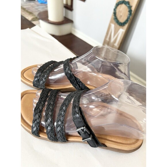 Aetrex Brielle Slip-On Orthopedic Sandals Size 37 7 Black Comfort Walking Arch - Picture 4 of 7